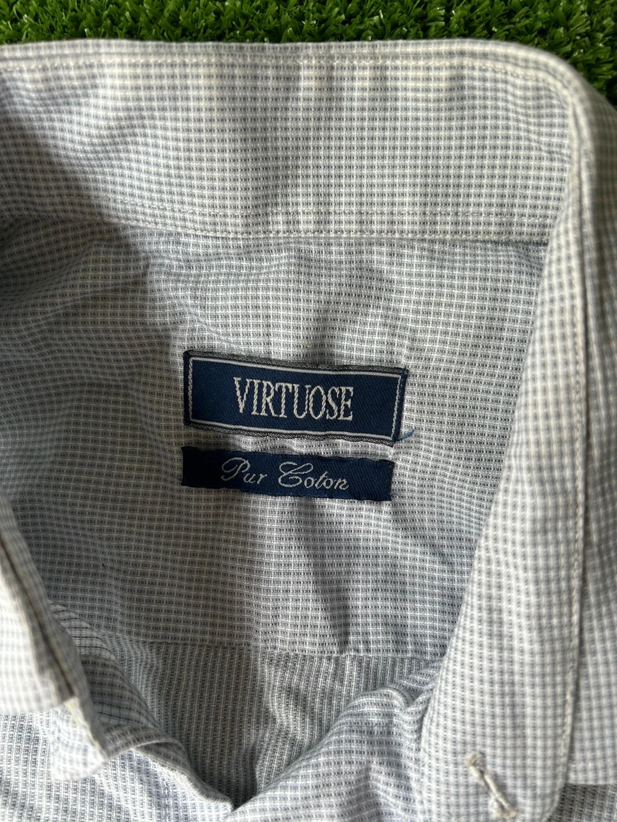 Geruit hemd wit grijs virtuose pur Cotton maat 3 (39/40) – photo 6